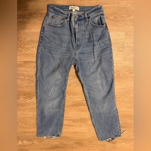 Ankle straight ultra high rise jean